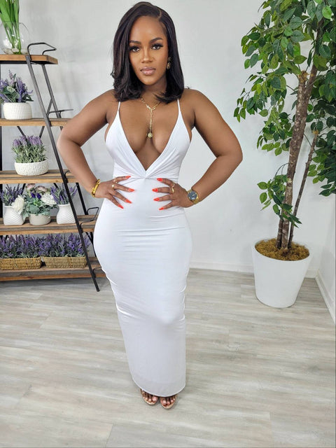 Everything Sexy Maxi Dress (White) - Fitz Clothing
