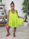 Sheila T Strap Mini Dress (Green)