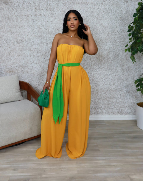 Mala Over Size Jumpsuit (Yellow/Green)