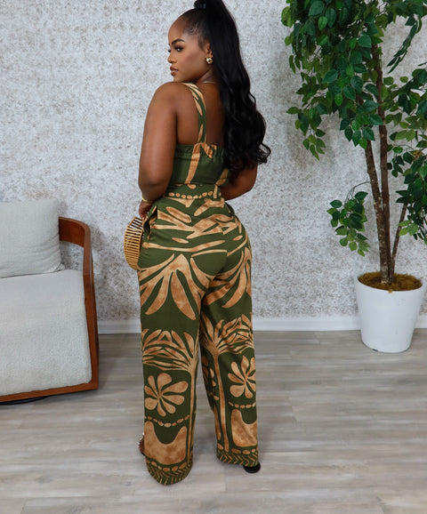 Earthly Jumpsuit (Olive green multi)
