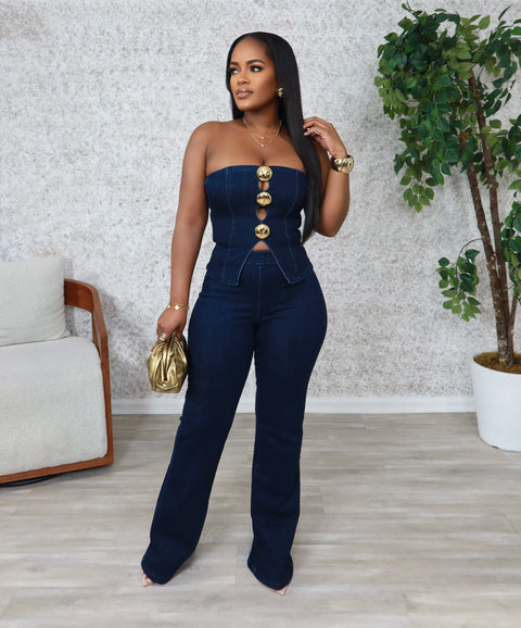 Golden Ball Denim Set (Dark) - Fitz Clothing