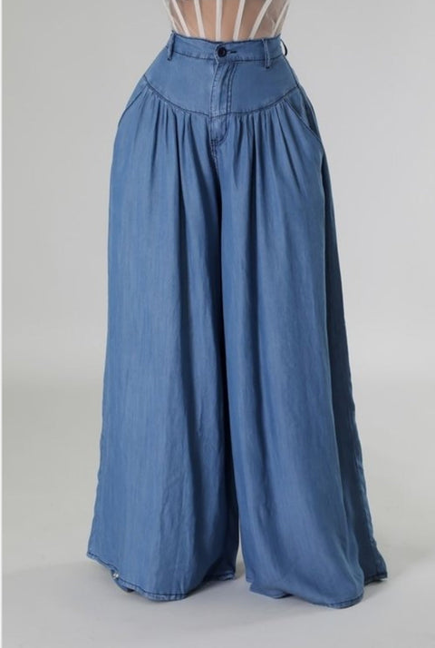 Jade Pallazzo Pants (Blue/Denim)