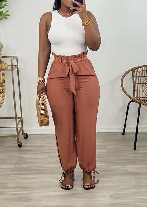 Taylor High Waist Pants (Brick)