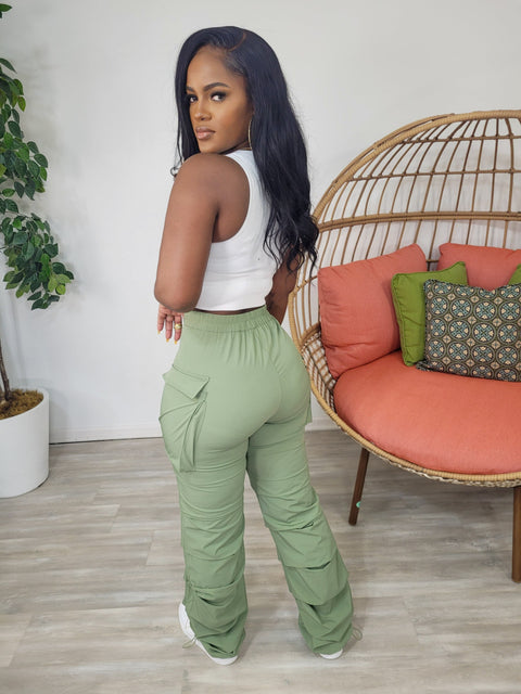 Nesta Layered Cargo Pants (Olive) - Fitz Clothing
