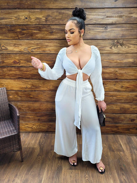 Mid Waist Linen Pants (Off White) - Fitz Clothing