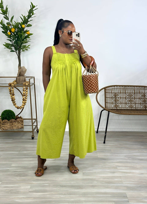 JULIE COZY OVERSIZED JUMPSUIT (DEEP LIME) - Fitz Clothing