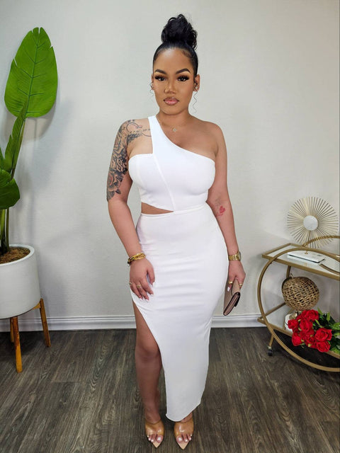 Azul Midi Dress (White) - Fitz Clothing