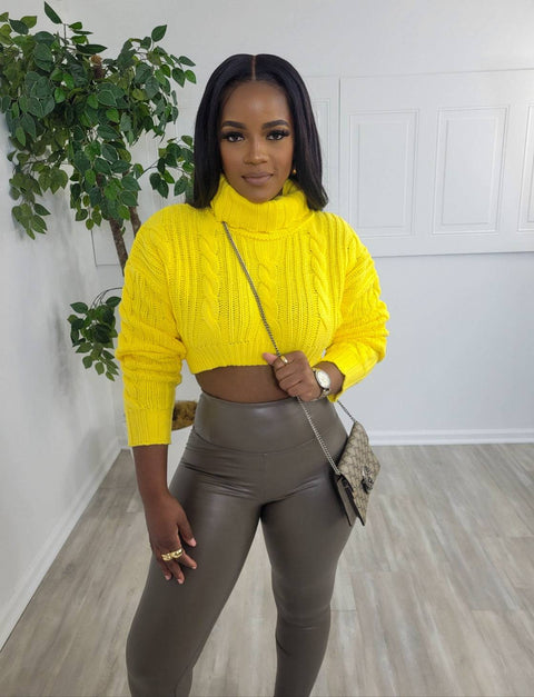 Tiara Sweater Top (Yellow) - Fitz Clothing