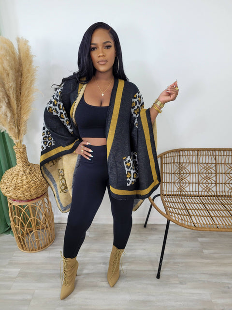 Ceza Kimono (Black/Leopard) - Fitz Clothing