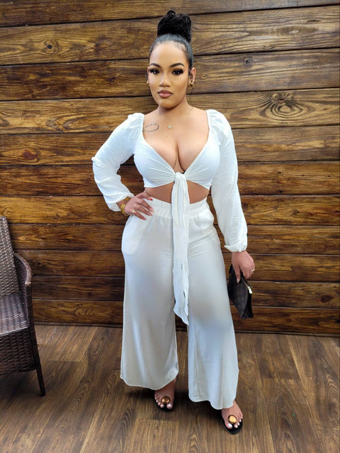 Mid Waist Linen Pants (Off White) - Fitz Clothing