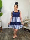 Luvina Harmony Striped Dress (Blue)