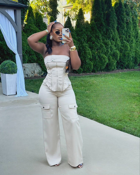 COCONUT CARGO JUMPSUIT (OATMEAL) - Fitz Clothing