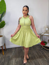 Amber Fluff Mini Dress (Green)