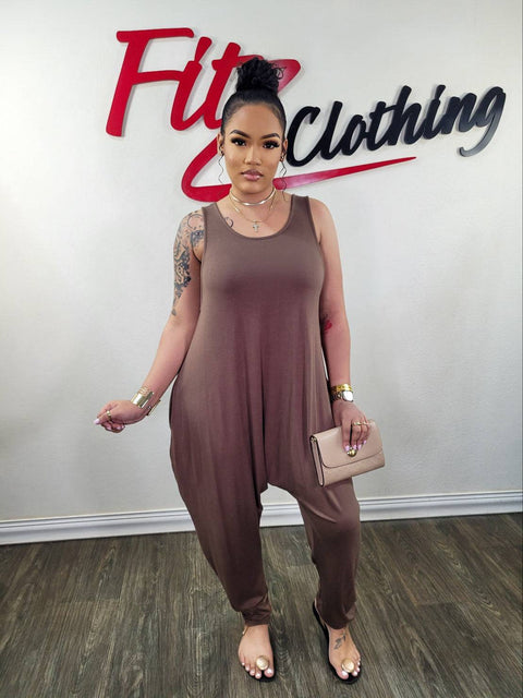 Della Oversized Jumpsuit (Coffee) - Fitz Clothing