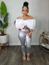 Giel Leather Pants (Silver)