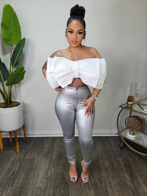 Giel Leather Pants (Silver) - Fitz Clothing