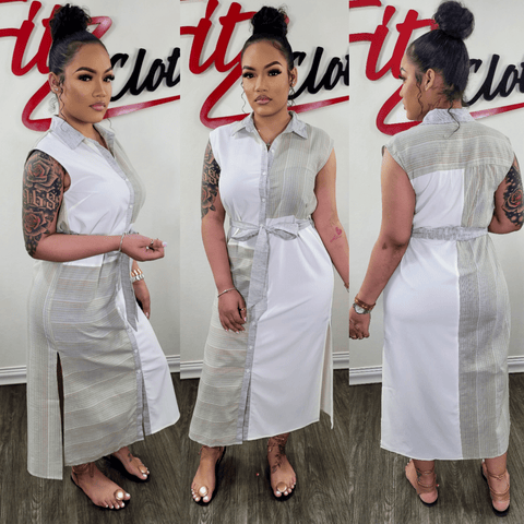 Mix Plaid Midi Dress - Fitz Clothing