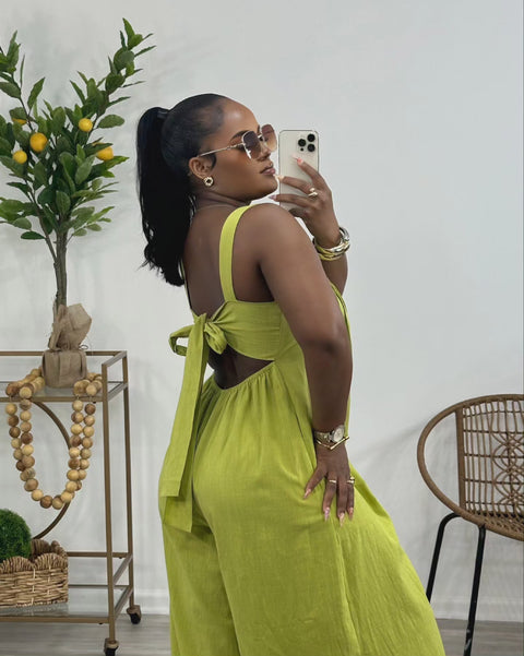 JULIE COZY OVERSIZED JUMPSUIT (DEEP LIME) - Fitz Clothing