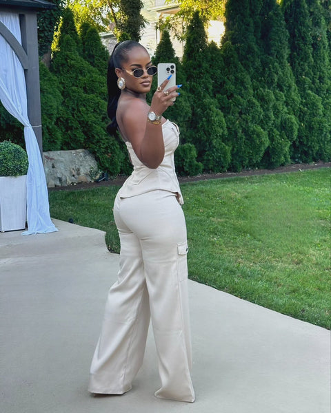 COCONUT CARGO JUMPSUIT (OATMEAL) - Fitz Clothing