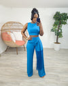 Amera Tassel Pants Set (Blue)
