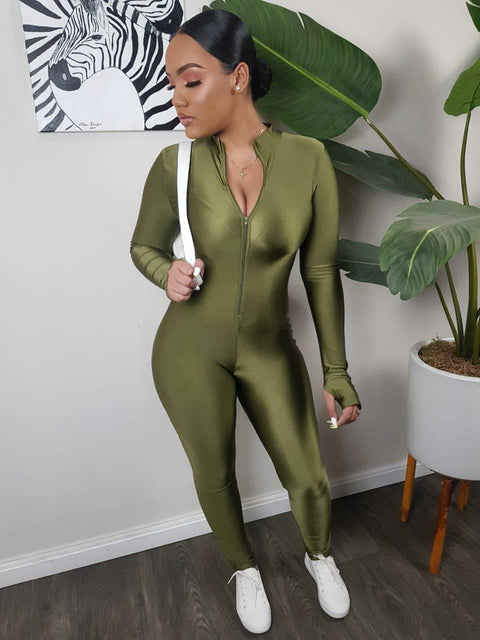 Jazzy Girl Jumpsuit (Olive) - Fitz Clothing