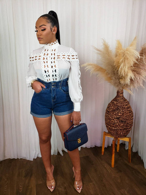 Juju High Waist Denim Shorts - Fitz Clothing