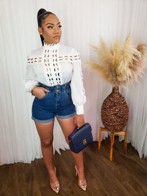 Juju High Waist Denim Shorts - Fitz Clothing