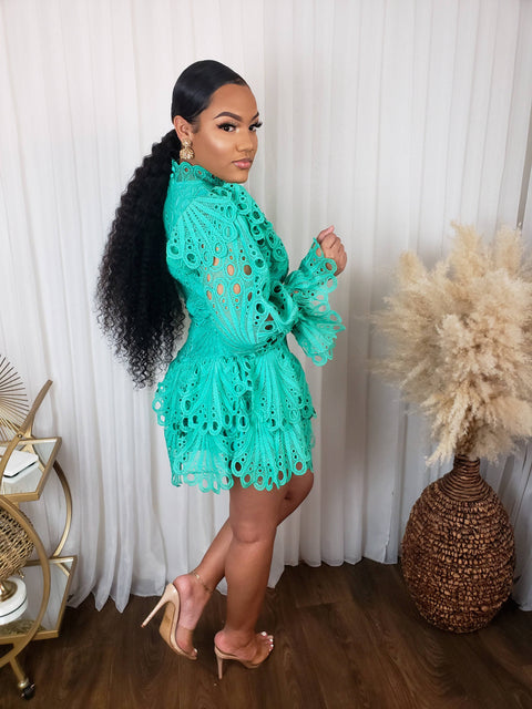 Sade Crochet Dress (Mint) - Fitz Clothing