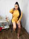 Frency Over Size Shorts Set (Golden Mustard)