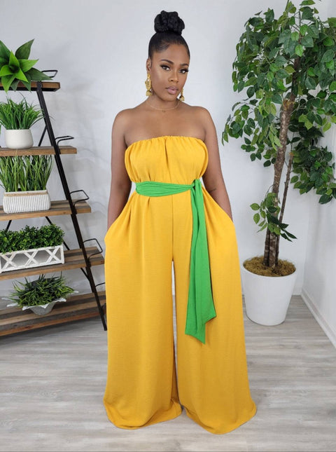 Mala Over Size Jumpsuit (Yellow/Green) - Fitz Clothing