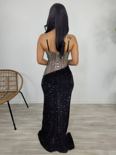 Kalisse Sequin Gown (Black)