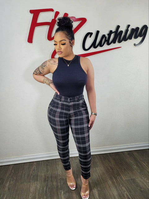 Tija Plaid Skinny Pants - Fitz Clothing