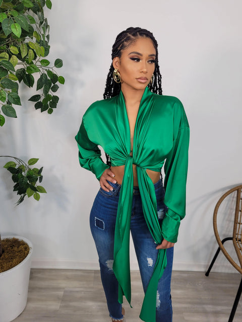 Love Me Silk Top (Green)