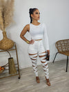 Jessie Cut Out Skinny Pants (White)