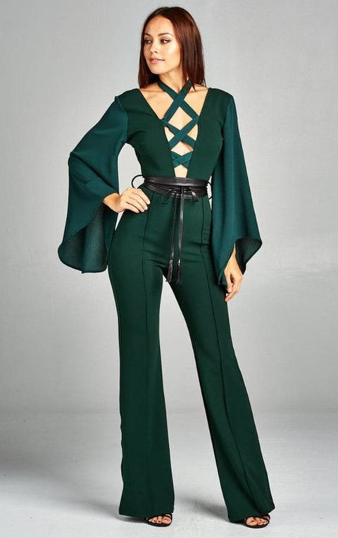 Belted Fashion Jumpsuit - Fitz Clothing