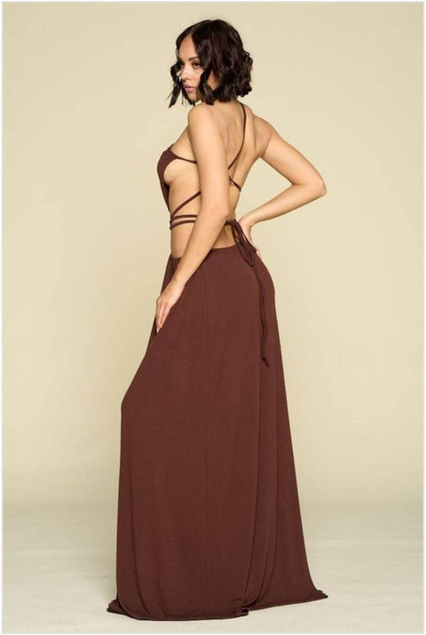 Total Knock Out Maxi Dress (Chocolate) - Fitz Clothing