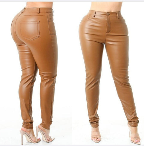 Galina Leather Pants (Cognac)