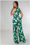Dia Tropical Jumpsuit (Green/White)
