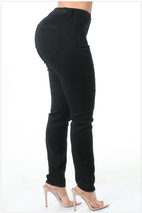 Taylor High Waist Jeans Pants (Black)