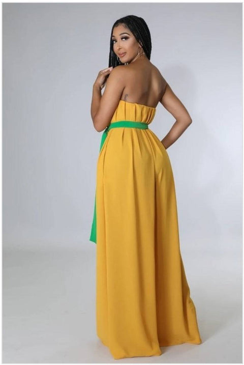Mala Over Size Jumpsuit (Yellow/Green) - Fitz Clothing