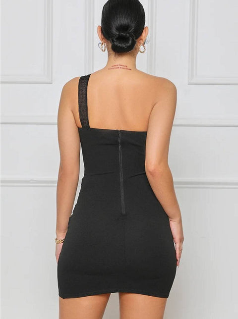 Tia One Shoulder Mini (Black)