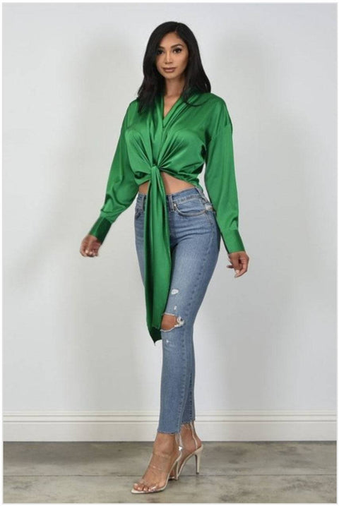 Love Me Silk Top (Green)